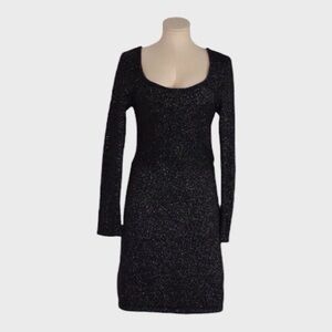 WHBM‎ Metallic Shimmer Long Sleeve Sweater Dress